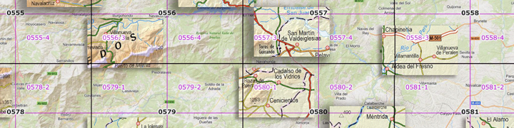 Cuadrículas cartográficas MTN25 y MTN50