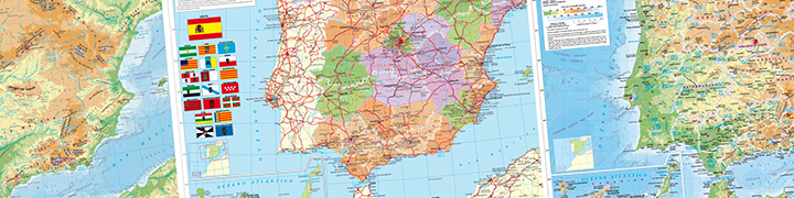 Mapas f&iacute;sicos y pol&iacute;ticos de Espa&ntilde;a