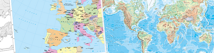 Mapas f&iacute;sicos y pol&iacute;ticos del mundo